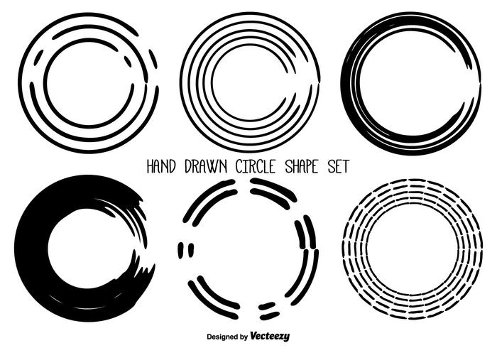 Hand Drawn Messy Circle Shape Set vector