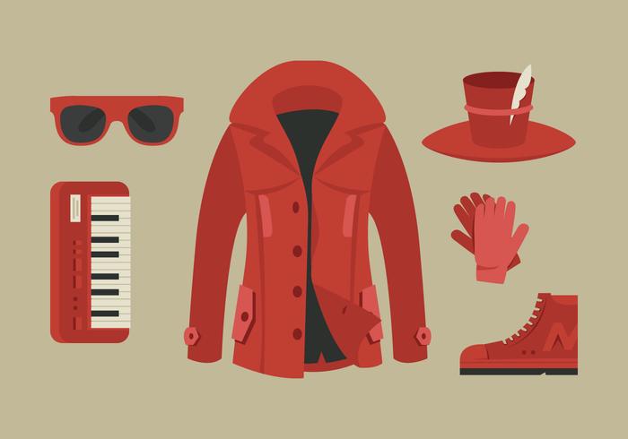 Red Coat and Accessory Vectors 