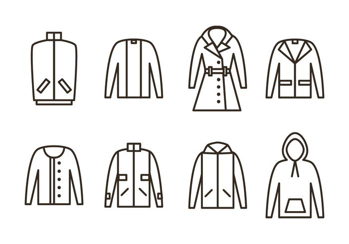 Winter Coat Vector Icons