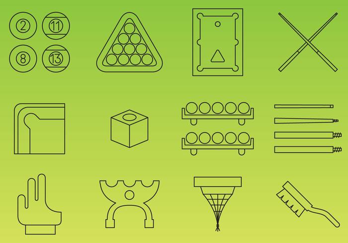 Iconos de billar vector