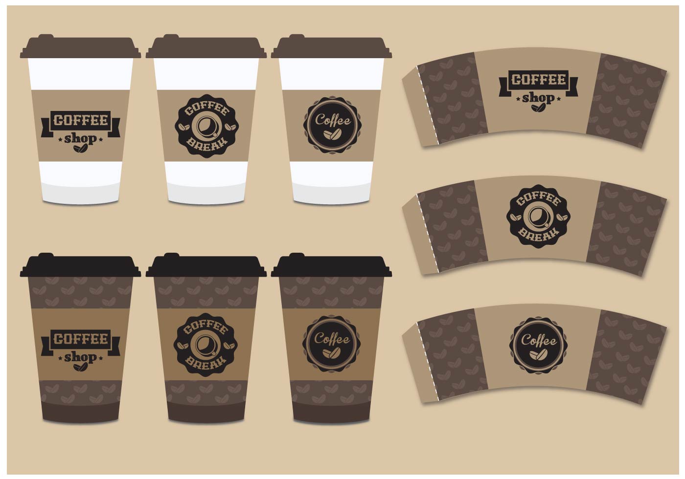 Download Coffee Sleeve Mock Up 108514 - Download Free Vectors ...