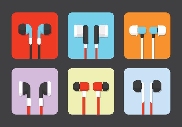 Isolated Earphone Vectors