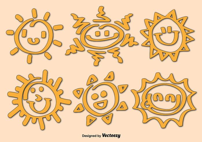 Cartoon Sun Icon Vectors Cartoon Sun Icon Vectors