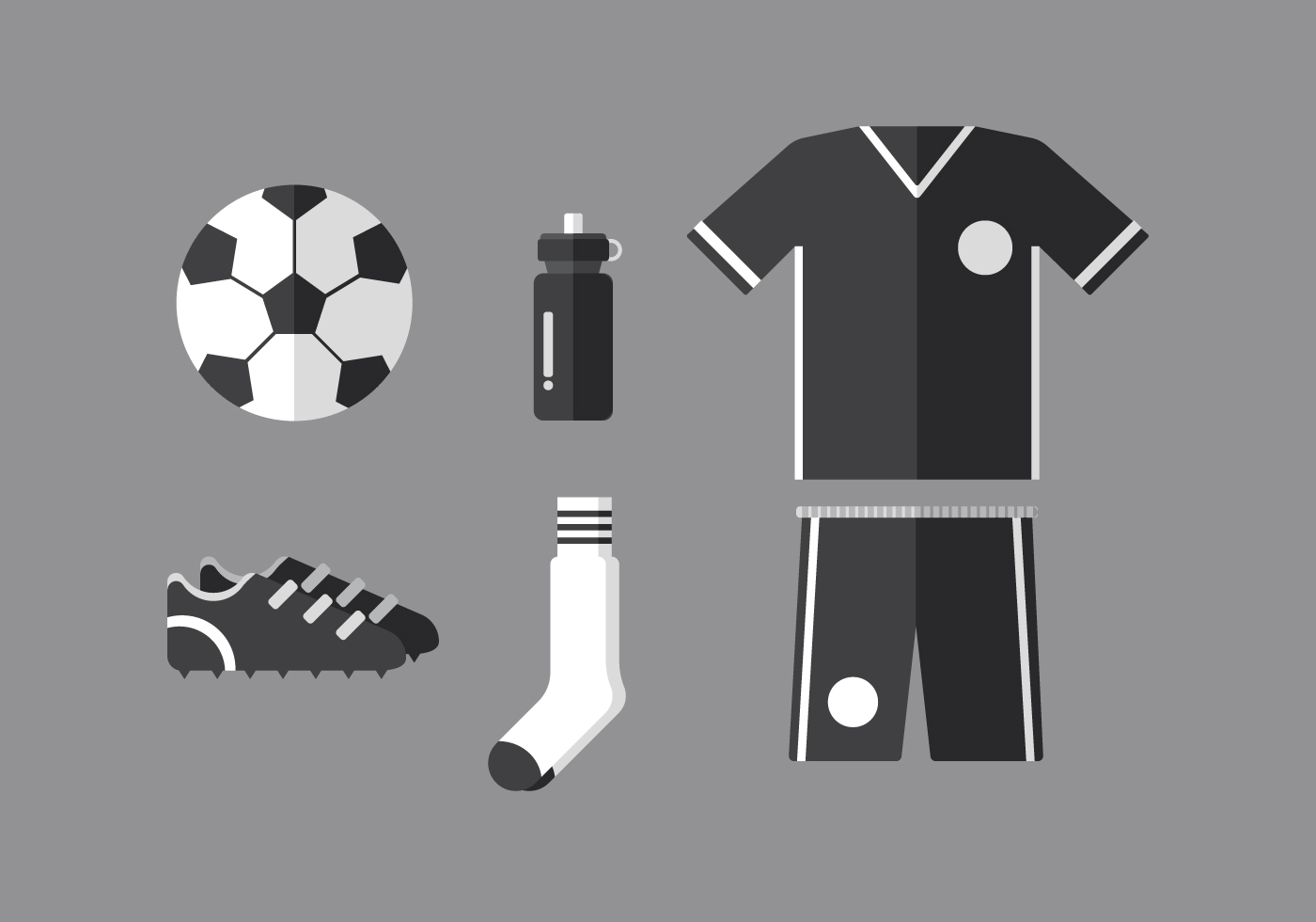 Fútbol Kit De Accesorios Ilustraciones svg, vectoriales, clip art