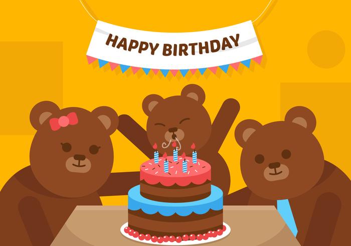 Vector primer oso de cumpleaños