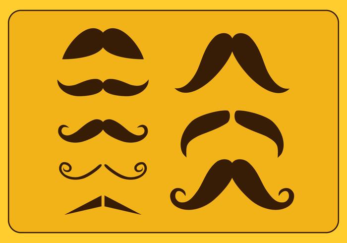 Mustaches on yellow background vector