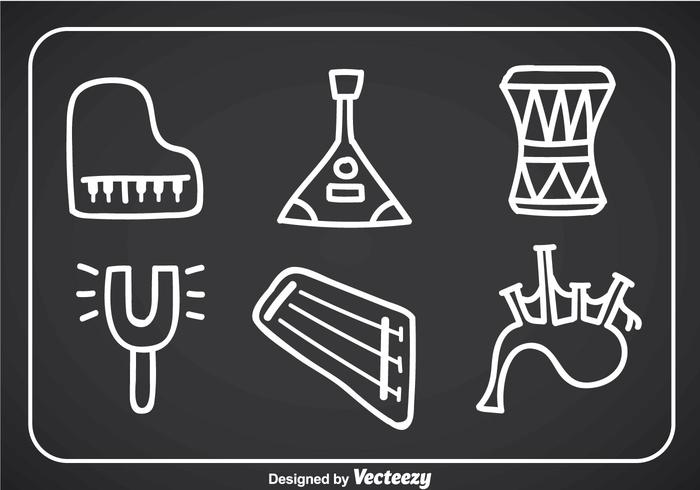 Instrumentos de música Doodle Vector Icons