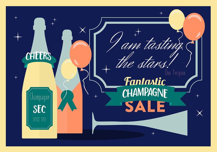 Various Modern Flat Champagne Vector Background