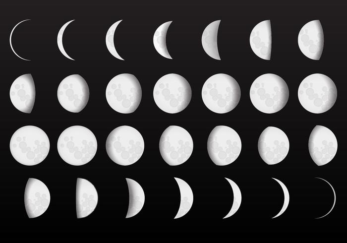 Complete Moon Phase Vectors