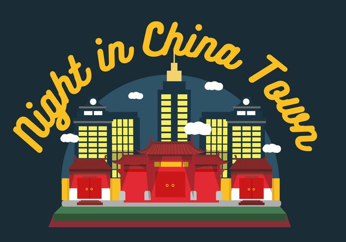 China Town Night Vector