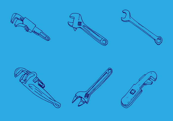 Monkey Wrench Vector Set