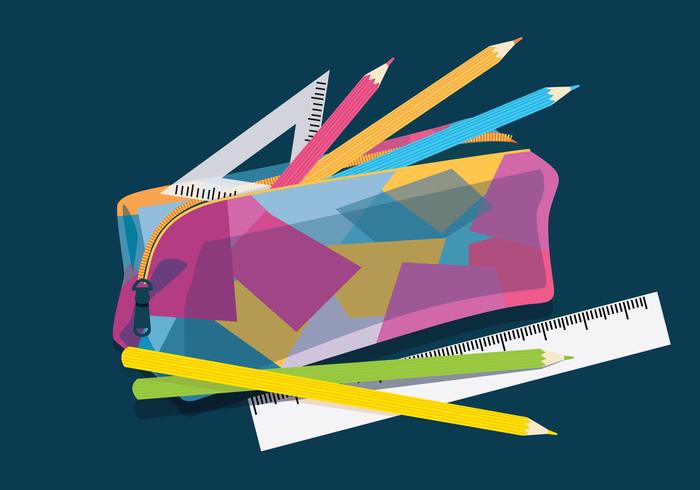 Pencil Case Colorful Vector