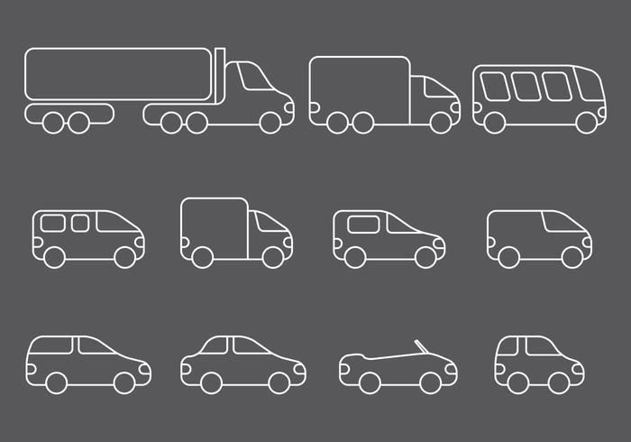 Line Vehicle Icons vector