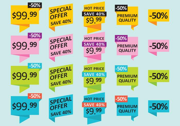 Pricing And Offer Stickers vector