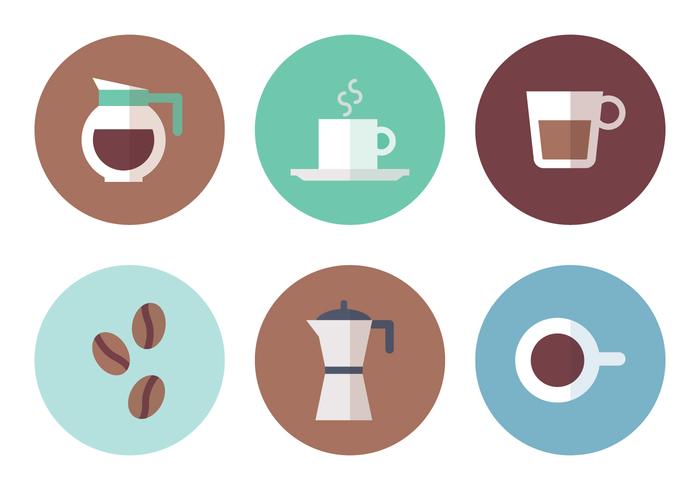 Iconos del vector del elemento del café