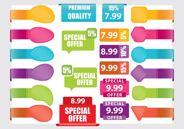 Pricing Stickers vector