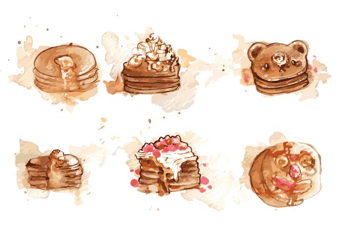 Handpainted Pancake Vector Set