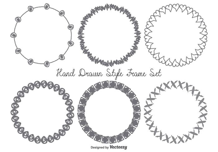 Hand Drawn Style Frame Set vector