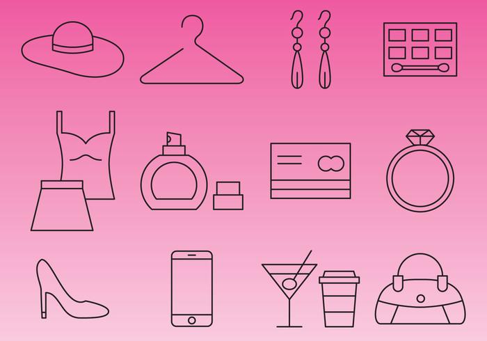 Line Shopping Icons vector