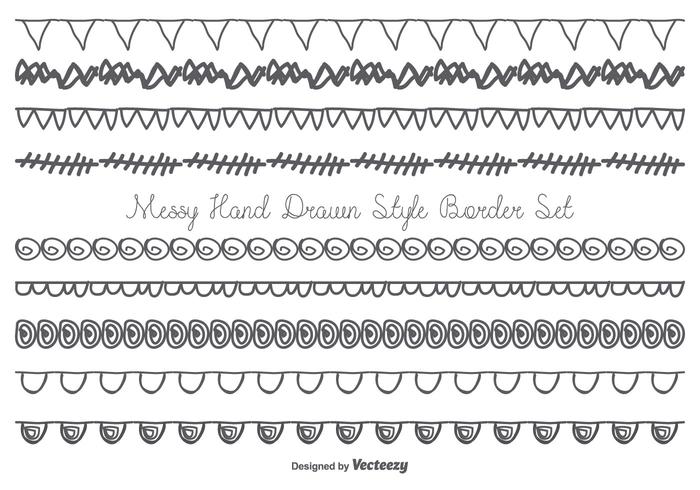 Cute Hand Drawn Style Border Set vector