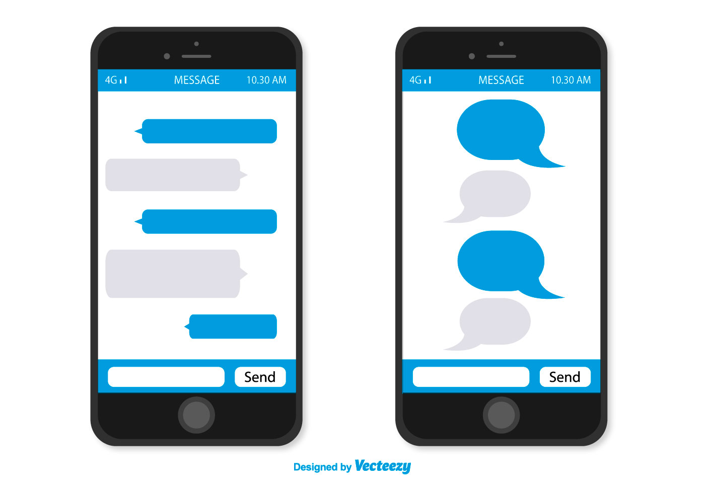 Smartphone With Message Bubbles Download Free Vector Art