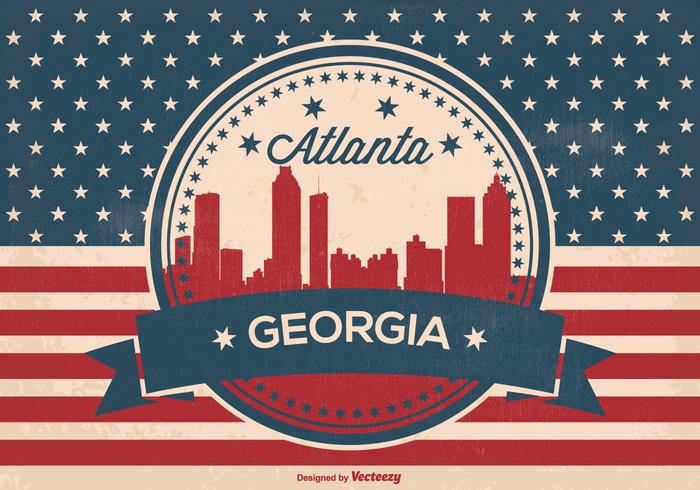 Retro Atlanta Georgia Skyline Illustration Retro Atlanta Georgia Skyline Illustration