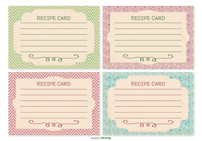 Retro Style Recipe Card Set Retro Style Recipe Card Set