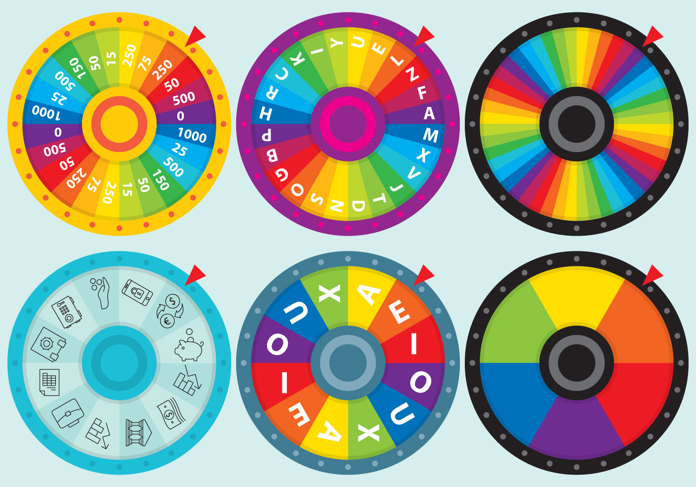 Colorful Spin Wheel Vectors 108916 Vector Art at Vecteezy