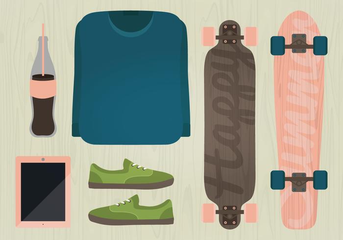 Vector Longboard Illustration Vector Longboard Illustration