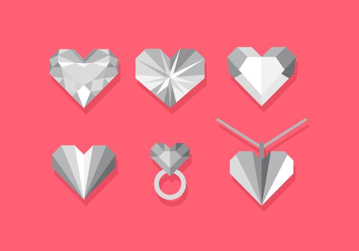 Conjunto de strass de corazón de vector