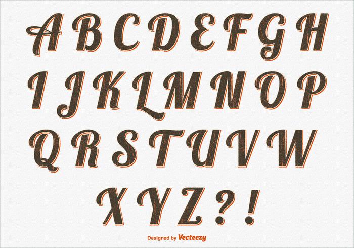 Retro Styel Alphabet Set vector