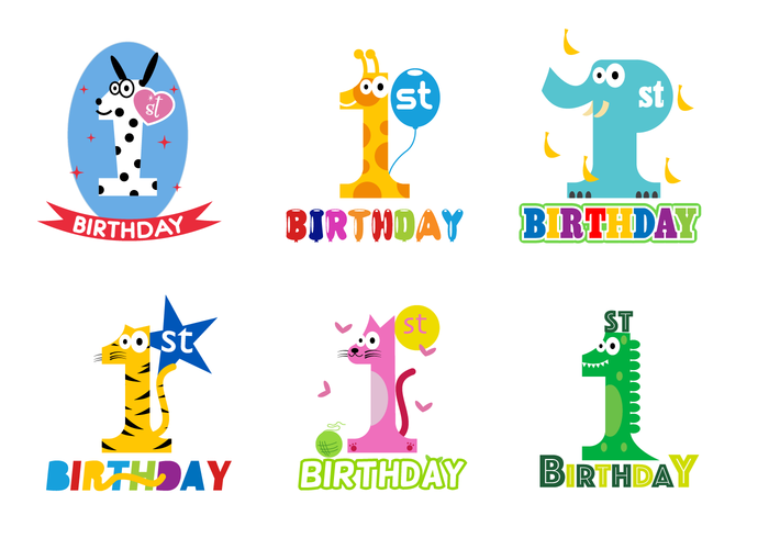 1st Birthday Free Vector Art 1918 Free Downloads