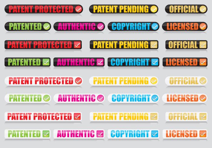Patent Buttons vector