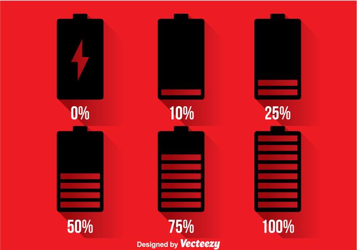 Iconos del indicador de batería del teléfono vector