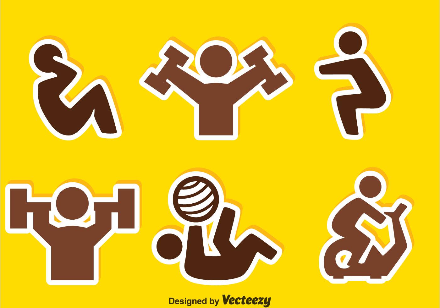 People Exercise Sticker Icons 109008 Vector Art at Vecteezy