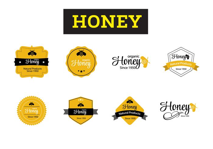 Honey Bee Badge Vectors