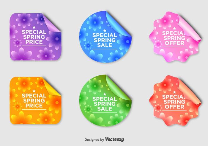 Floral Seasonal Sale Badges vector