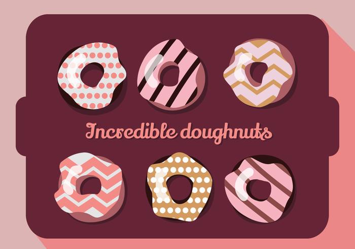 Free Set of Colorful Donuts Vector Background Free Set of Colorful Donuts Vector Background
