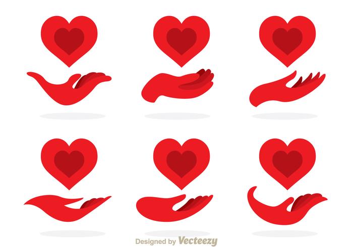 Red Hand Donate Icons vector