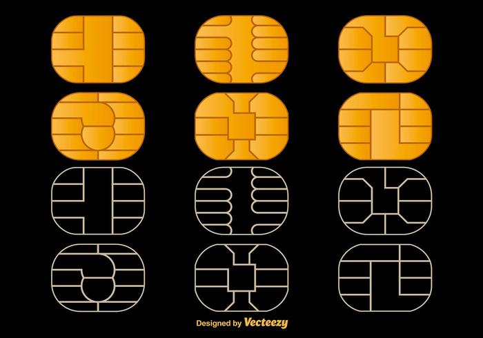 Iconos Del Vector Del Microchip