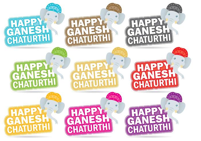 Happy Ganesh Chaturthi Titles vector