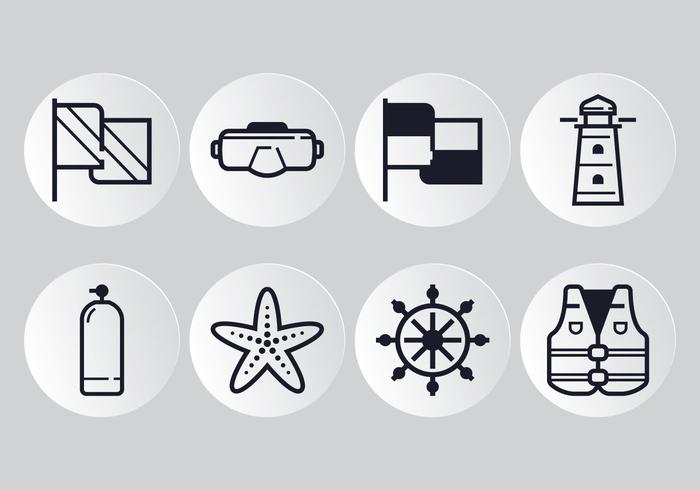 Nautical Line Icon vector