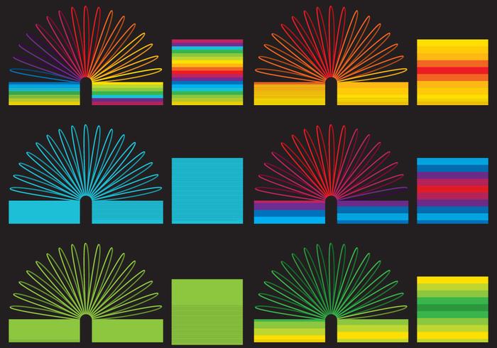 Colorful Slinky Toys vector