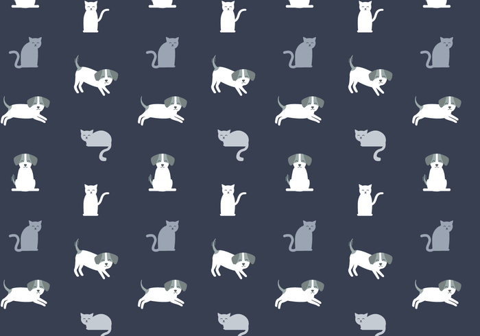 Freie Katze Und Hund Muster Vektor Download Kostenlos