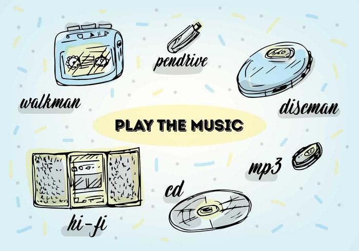 Free Music Play Iconos Vectoriales vector