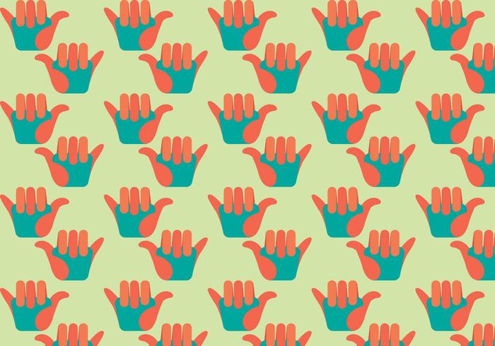 Free Shaka Flat Design Vector Pattern Illustration