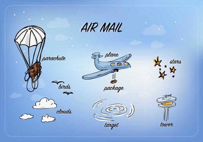 Vector libre del correo aéreo