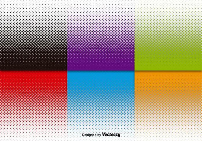 Vector Halftone Backgrounds Set