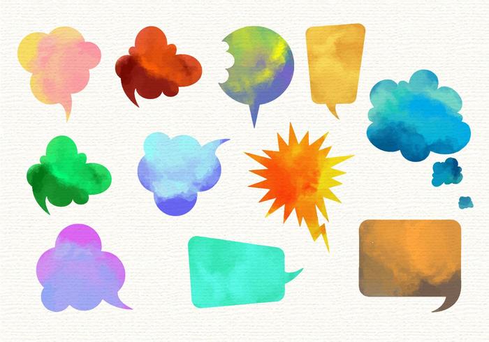 Free Watercolor  Imessage Vector Set