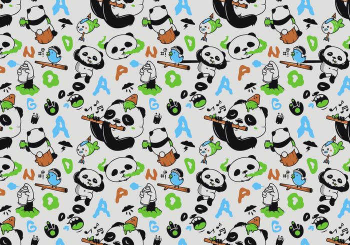 Vector Seamless Panda Pattern